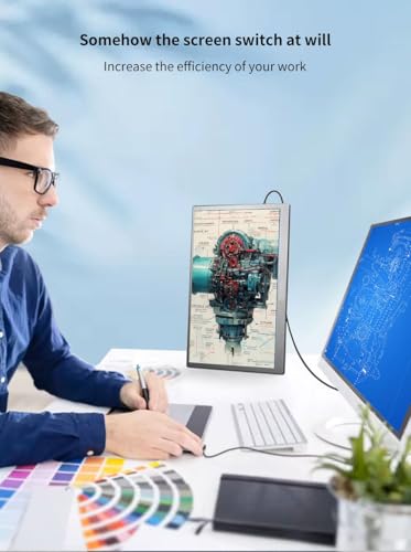 cjc 18.5" FHD Portable Touch Screen Monitor with Kickstand - USB C HDMI External Travel Display for Laptop, Phone, Gaming Console, Second Screen (18.5” 120Hz) - size: 18.5” 120Hz
