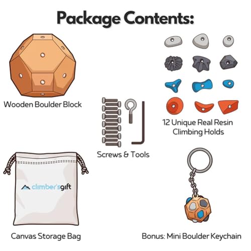 Rock Climbing Fingerboard Gifts for Rock Climbers, 3D Rock Training Ball for Grip Strength and Precision, Finger Strength Training Climbing Ball Gifts for Rock Climbers - size: 1PC