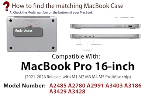 UESWILL Compatible with MacBook Pro 16 inch Case 2021-2026 Release M5 M4 M3 M2 M1 Pro Max chip Model: A3429 A3428 A3403 A3186 A2991 A2780 A2485, Glossy Sparkly Hard Shell Cover, Glitter Black - color: Glitter-Black, size: MacBook Pro 16" (M1 M2 M3 M4 M5)