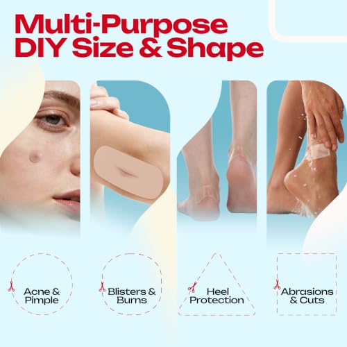 LIFARA Hydrocolloid Roll for Wound Care - Cut-to-Size, Hydrocolloid Patch Bandages with Self-Adhesive, Ultra Absorbent & Waterproof, First Aid Kit Essential (11.8mil/ 0.3mm Thickness, 2in*12ft) - size: 2in*12ft, 11.8mil/ 0.3mm Thickness