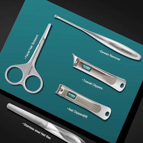 MR.GREEN Manicure Sets Light Luxury Nail Clipper Kits Personal Care Tools Fashion Contrasting PU Case (Mr-8883) - color: Mr-8883