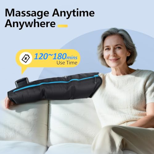 Comfytemp Air Compression Arm Massager for Circulation and Pain Relief, M | FSA Eligible HSA, Portable Full-Arm Compression Sleeve for Tennis Elbow, Edema, Ideal for Men Women (Fits Upper Arm 11"~15") - size: M, 11"~15"