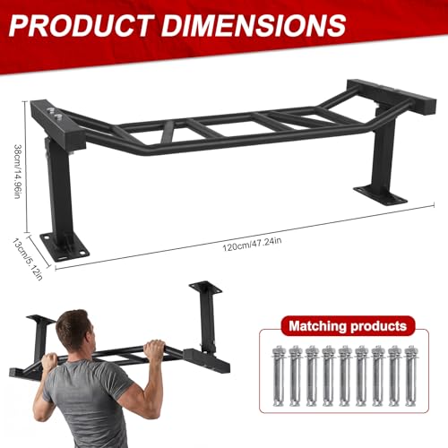 Generic 47 Inch Ceiling Mounted Pull Up Bar Adjustable Height&Supports to 600 Lbs Heavy Duty Multi-Grip Chin Up Bar for Home Gym and Strength Training