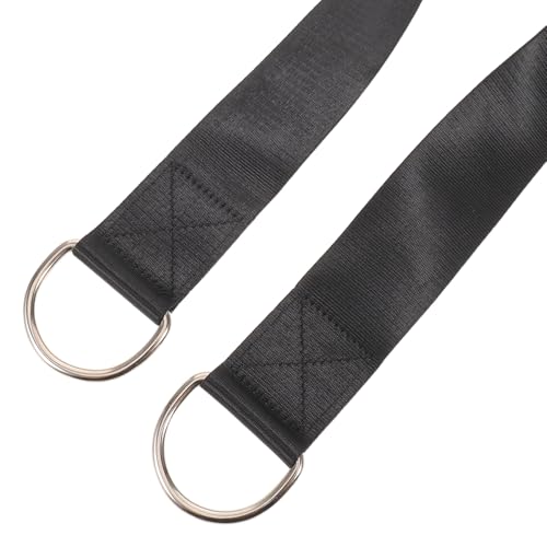 ibasenice 2pcs Dumbbell Loading Strap for Barbell: Fitness Loading Strap for Dip Belt - 30" Weight Plate Band fits Gym Fitness Powerlifting Squat, Black