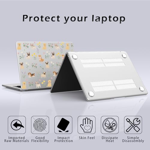Compatible with MacBook Air 13 inch Case M1 Cute Dog Flower | A2337 A2179 A1932 2021-2018 Release | Protective Hard Shell Matte Cover for MacBook Air 13.3 inch - color: Dog B, size: MacBook Air 13.3 inch M1 A2337 A2179 A1932