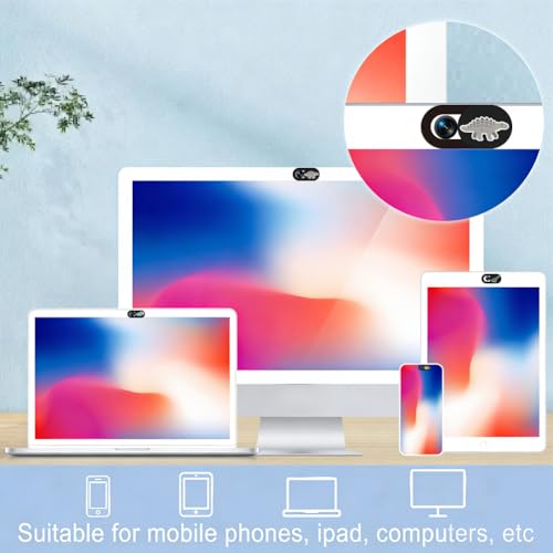 6Pcs 6 Styles Dinosaur Camera Cover Slide Sticker 0.03 Inch Privacy Guard Accessories, Computer Camera Cover Cute Protector Blocker for Desktop Loptop Tablet Notebook Mini PC Office Use - color: Dinosaur