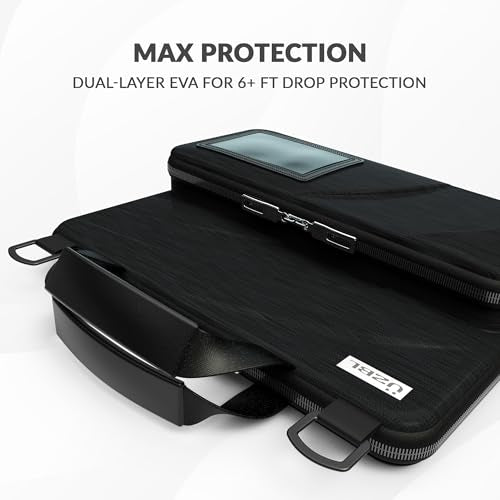 13-14 inch Always on Pouch Work In Case For Chromebook and Laptops, Designed For Students, Classrooms, and Business - color: Black Fabric