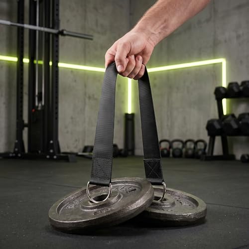 Dumbbell and Barbell Loading Straps with Reliable Attachment 2pcs with Nylon Material Black Color, Sturdy Weightlifting for Weight Plates Designed for Commercial Fitness and