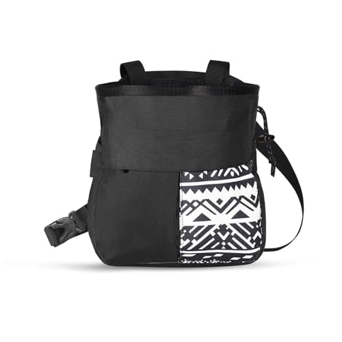 Mountaineering Chalk Bag with Large Capacity, Independent Front Compartment, Multifunctional Sports Bag for Climbers, Trapezoidal Bottom, Orange - size: Small Black