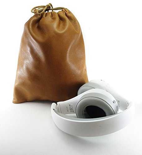 Multiple use Lambskin Leather Pouch with Drawstrings: (22 cm X 26 cm) - color: Tan