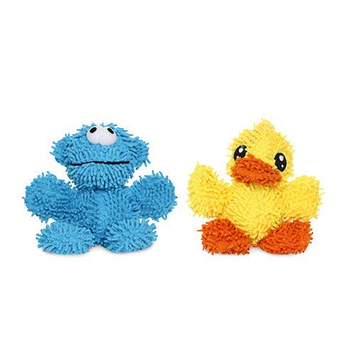MIGHTY® Small Jr Microfiber Balls 2 Pack Duck Monster Dog Toys