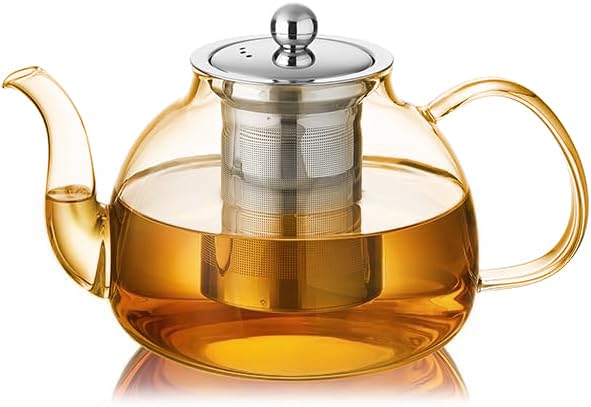 DOPUDO Glass Teapot with Infuser, 40 oz Borosilicate Tea Kettle