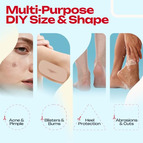 LIFARA Hydrocolloid Roll for Wound Care - Cut-to-Size, Hydrocolloid Patch Bandages with Self-Adhesive, Ultra Absorbent & Waterproof, First Aid Kit Essential (11.8mil/ 0.3mm Thickness, 4in*16ft) - size: 4in*16ft, 11.8mil/ 0.3mm Thickness