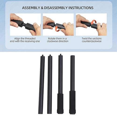 Yoga Stick, Upgraded Sturdy Steel Mobility Stick, Adjustable Exercise Equipment,4 Rods Adjustable Stretching 30 45 60 inches for Flexibility Balance Training