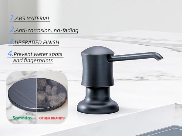 SAMODRA Sink Soap Dispenser for Kitchen Oil Rubbed Bronze Dish Lotion Dispenser 12 OZ Bottle Built in Design Refill from The Top