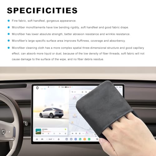 Ohleats Car Screen Cleaner, Microfiber Auto Screen Cleaning Pad, Foldable Touch Screen Cleaner Cloth for Vehicle Dashboard LCD Display, Car Cleaning Kits - color: Long Square,2Pcs