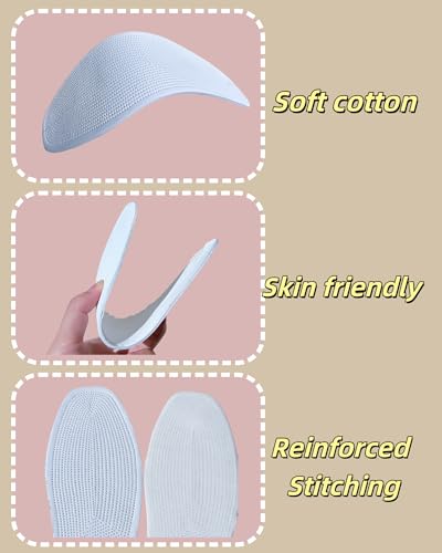 Shoe Insoles for Women 4 Pairs, Breathable Sneaker Insoles Washable Comfort Inserts for Flat Shoes, Boots & Daily Wear (White, 7.5 Women / 6.5 Men) - size: 7.5 Women / 6.5 Men