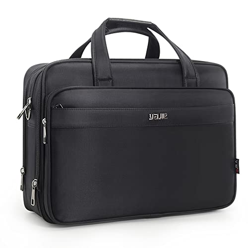 Large Briefcases For Men Canvas Tote Bag Laptop Case Computer Bag Business Work Bag Office - size: X-Large Size (19” Laptop Briefcase)