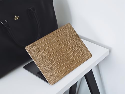 Crocodile Case for MacBook Air 13 Inch 2021 2020 2019 2018 M1 A2337 A2179 A1932, MacBook Air M1 Case, Aligator Skin Snakeskin PU Leather Hardshell & Keyboard Cover for Mac Air 13.3, Brown - color: ## Brown Crocodile