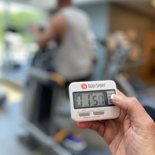 Body Sport Digital Timer Stopwatch for Fitness & Exercise Routines - Easy to Use, Battery Operated, Multifunctional Time Tracker for Home, Gym, Kitchen, Classroom, and Office Settings