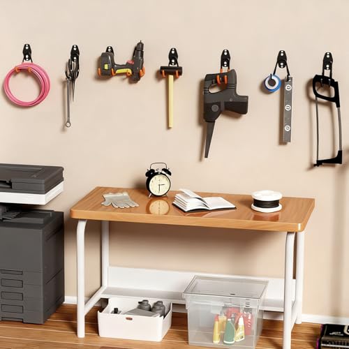 GeeWatom 2 Pack Garage Storage Utility Hooks，Garage Garden Tool Organizer，Steel Wall Mount Hooks, Garden Small U Hooks (Black) - color: Black