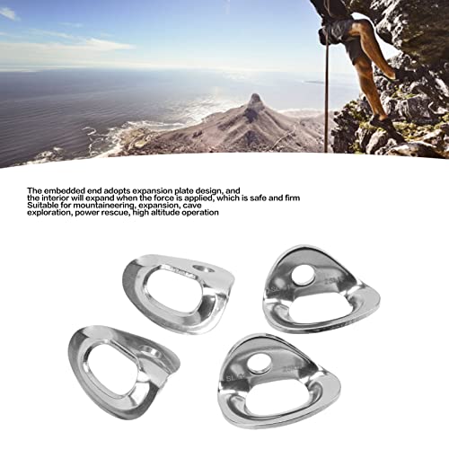 4 Pair Climbing Hanger, Stainless Steel High Load Carrying Capacity Climbing Anchor Hanger Bolt, Climbing Holds Anchor Set for Rock Climbing and Home Gyms