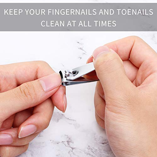 32 Pieces Stainless Steel Fingernail Nail Clipper Bulk Silver Portable Toenail Clippers Cutter Set - size: 32 Count (Pack of 1)