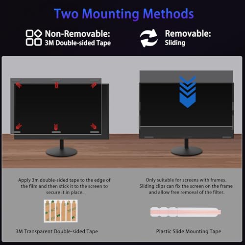 19" Privacy Screen Computer for 5:4 Aspect Ratio, 2-Sided Removable Anti-Peeping/Anti-Glare, Blue Light Block, UV Protect, Reduce Strain, Anti-Scratch, Fits 19-inch 5:4 Protector Film - size: 19inch 5:4