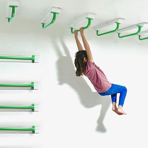 17.2 Inch Metal Playground Handles Green Set of 2- Outdoor Swing Sets Safety Handles - Playset Grab Bar, Indoor Kids Climbing Monkey Bars for Playhouse, Treehouse, Jungle Gym - color: Green-2pack