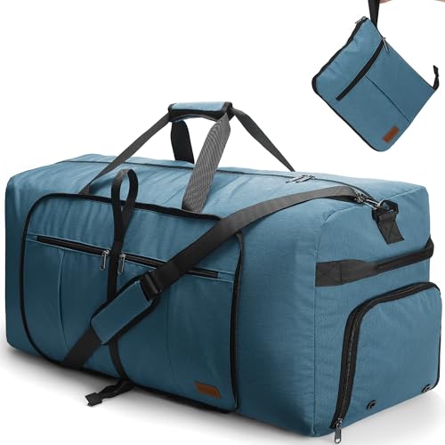 100L Travel Duffle Bag for Men, Urtala 32” Large Duffle Bag for Traveling with Shoe Compartment, Foldable Travel Duffel Bag for Men Women Waterproof & Tear Resistant (Light Blue, EXTRA LARGE, 100L) - color: Light Blue, size: 100L
