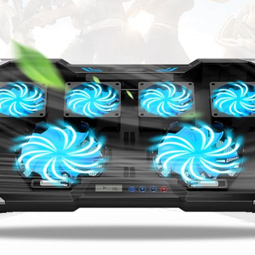 GANAZONO Gaming Laptop Cooling Pad with RGB LED Fan, Touch Control, Alloy Material, 7-Angle Adjustable Stand, Large Quiet Fan for Enhanced Cooling Effect