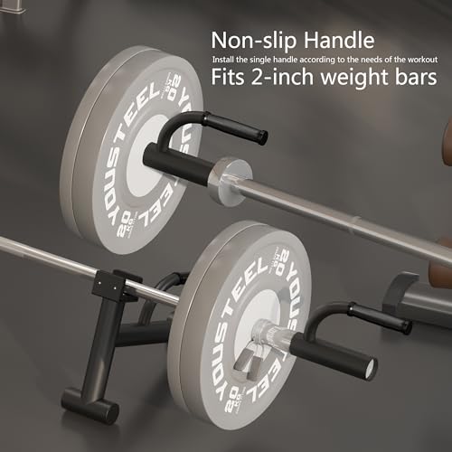 Tamisom Heavy Duty Landmine Handle Attachment Set T Bar Row Viking Press Attachment for Barbell Workouts Weightlifting Landmine Handle Fits 2-Inch Olympic Barbell Strengthen Back and Core Muscles