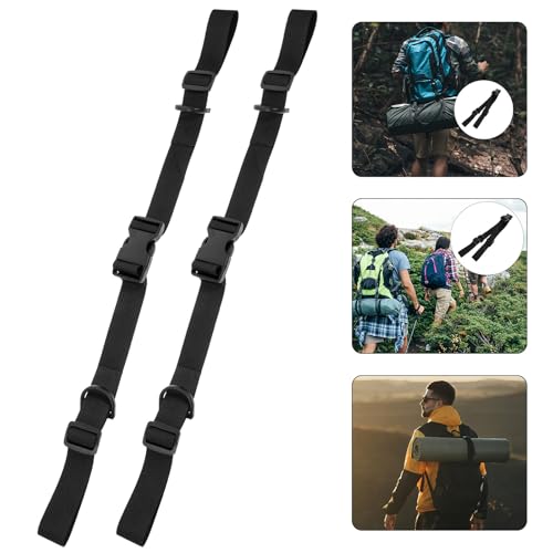 2pcs Heavy Duty Nylon Bundle Straps with Buckle, Sturdy Adjustable Cargo Securing Webbing Belt for Backpack, Tent, Yoga Mat Fastening and Load Tightening