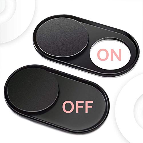 Metal Webcam Cover Slide, Shutter Magnet Slider Camera Cover for Web Cam iPhone PC Laptops Tablet Phone Lens Protect Privacy Sticker (Black-3pcs) - size: Black-3pcs
