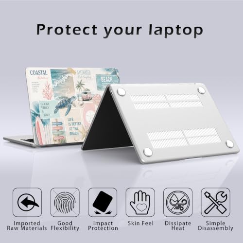 Compatible with MacBook Neo 13 inch Case 2026 Sea Turtle Beach | Release Model A3404 with A18 Pro Chip | Cute Collage Protective Hard Shell Matte Cover for MacBook Neo 13'' - color: Beach G, size: MacBook Neo 13 inch