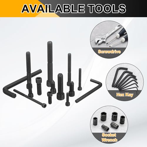 PATIKIL 3/8"-16 x 2 Socket Head Cap Screws Bolts, 10Pcs Carbon Steel Hex Head Metric Screws for Door Road Bicycle Mountain Bike Auto Ship Communication Equipment, Black - size: 3/8"-16 x 2