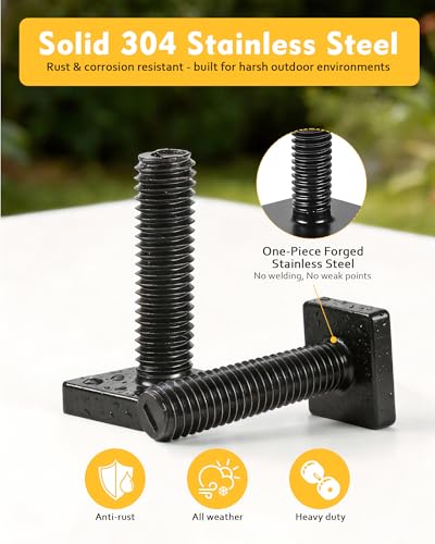 T Slot Bolts for Roof Rack Cross Bars, Platform, Cargo Basket, Stainless Square T Track Bolt Adapter to Secure Bike/Ski/Kayak Rack, Solar Panel, Awning, 4mm Thick - color: M8x30mm,6pk