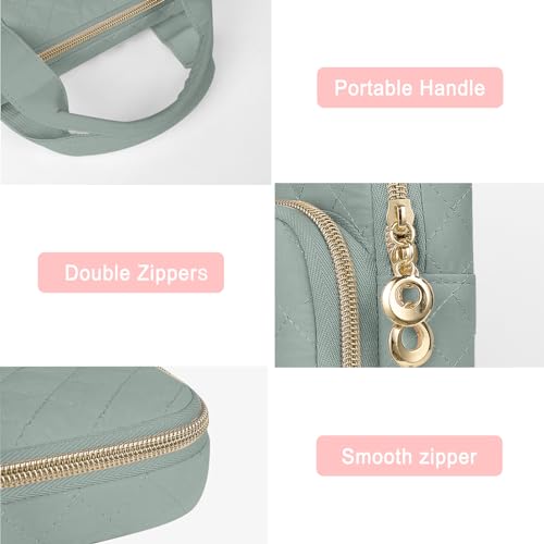 MOSISO 360 Protective Laptop Case 13.3 inch, 13-13.3 inch Laptop Sleeve | Compatible with MacBook Air/Pro 13/Pro 14,HP Dell ASUS Lenovo, Square Quilted Bag with 2 Pockets&Handle&Belt, Antique Green - color: Antique Green, size: 13.3 inch