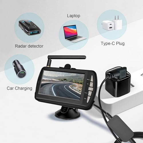 Furrion Vision S Display Power Cable Replacement - (3.3ft) | USB-C to DC 3.5mm charger adapter for FOS07TADS monitor, compatible with FOS48TA-BL/FOS48TAPK-BL hanging backup camera system - color: 3.3FT
