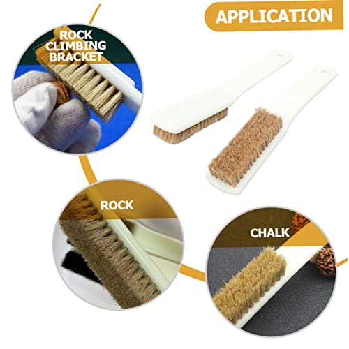 KICHOUSE 2pcs Boar Hair Bouldering Brush Compact Cleaning Tool for Sports Climbing Handle for Chalk Removal Rocks