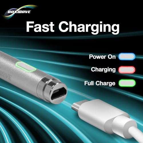 BoxWave Stylus Pen Compatible with Dell XPS 15 (9520) - AccuPoint Active Stylus, Electronic Stylus with Ultra Fine Tip - Metallic Silver