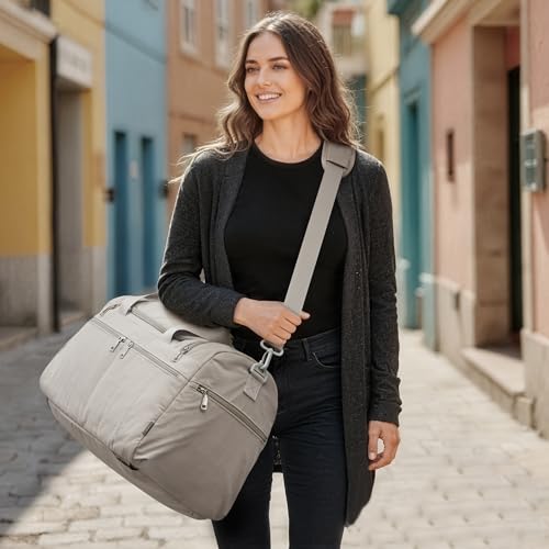 G4Free 45L Travel Duffle Bag for Women Men 3 in 1 Duffel Bags with Shoes Compartment Gym Backpack for Weekender Overnight, Camel - color: Camel