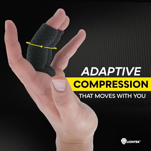 LIONTEK Double Flow Finger Sleeve V3 Pair — Joint Support & Compression for Activity, BJJ, Fitness, Volleyball, Basketball, and More (X-Large) - size: X-Large