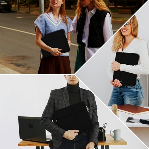 Laptop Case 15 inch, Shockproof Protective Carrying Briefcase Computer Bag | Laptop Sleeve with Zippered Pocket, Traveling Laptop Cover Compatible for HP, Dell, Asus, Lenovo, Notebook, Black - color: Black, size: 15 inch