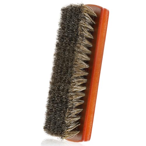 Shoe Brush, Horsehair Shoe Brush Shoe Cleaning Brush Boot Brush for Leather, Shoe Brushes Shoe Shine Brush Brush Shoe Polish Brush for Cleaning and Care Leather Shoes Clean Dauber Applicators
