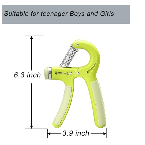 Strengthener Hand Grip 2 Pack Kid Boys Girls Teenager Strength Trainer Number Counter Forearm Finger Wrist Gripper Exerciser 5-30kg Adjustable Stretcher Squeezer Workout - color: Green