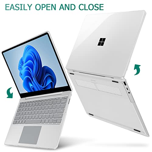 Mektron 2023 Microsoft Surface Laptop GO 3 Case 12.4" Compatible with Go 2/1 Laptop Cover 2022-2020 Releases Model 1943/2013 Plastic Hard Shell Case with Screen Protector, Crystal Clear - color: Crystal Clear