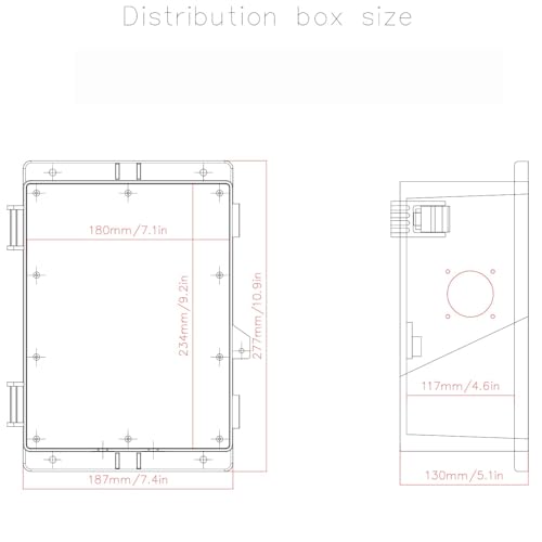 Electrical Junction Box, Outdoor Water Resistant Nema Enclosure, Ventilated ABS Plastic WiFi Project Box with Internal Mounting Panel & Hinged Cover 9.2" Lx 7" Wx 4.6" H - size: 9.2"L x 7"W x 4.6"H