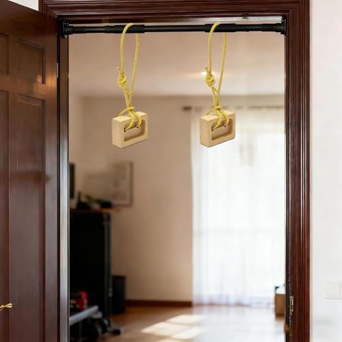Hangboard Climbing 1 Pair Portable Wooden Trainer | Fingerboard Climbing for Climbers Tree Hand Playground Enhances Grip Strength Indoor Outdoor Doorway