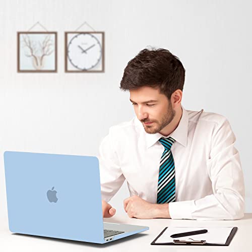 B BELK for MacBook Air 15 inch Case 2026 2025 2024 2023 M5 M4 M3 M2 | Model A3448 A3241 A3114 A2941, Matte Plastic Laptop Hard Shell Case with Keyboard Cover & Screen Protector, Airy Blue - color: Airy Blue